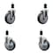 Service Caster 5'' Thermoplastic Rubber Wheel Swivel 1-3/8'' Expanding Stem Caster Set 2 Brakes, 4PK SCC-EX20S514-TPRB-2-TLB-2-138 - alternate 1